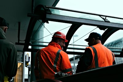 Our team on a pickup site